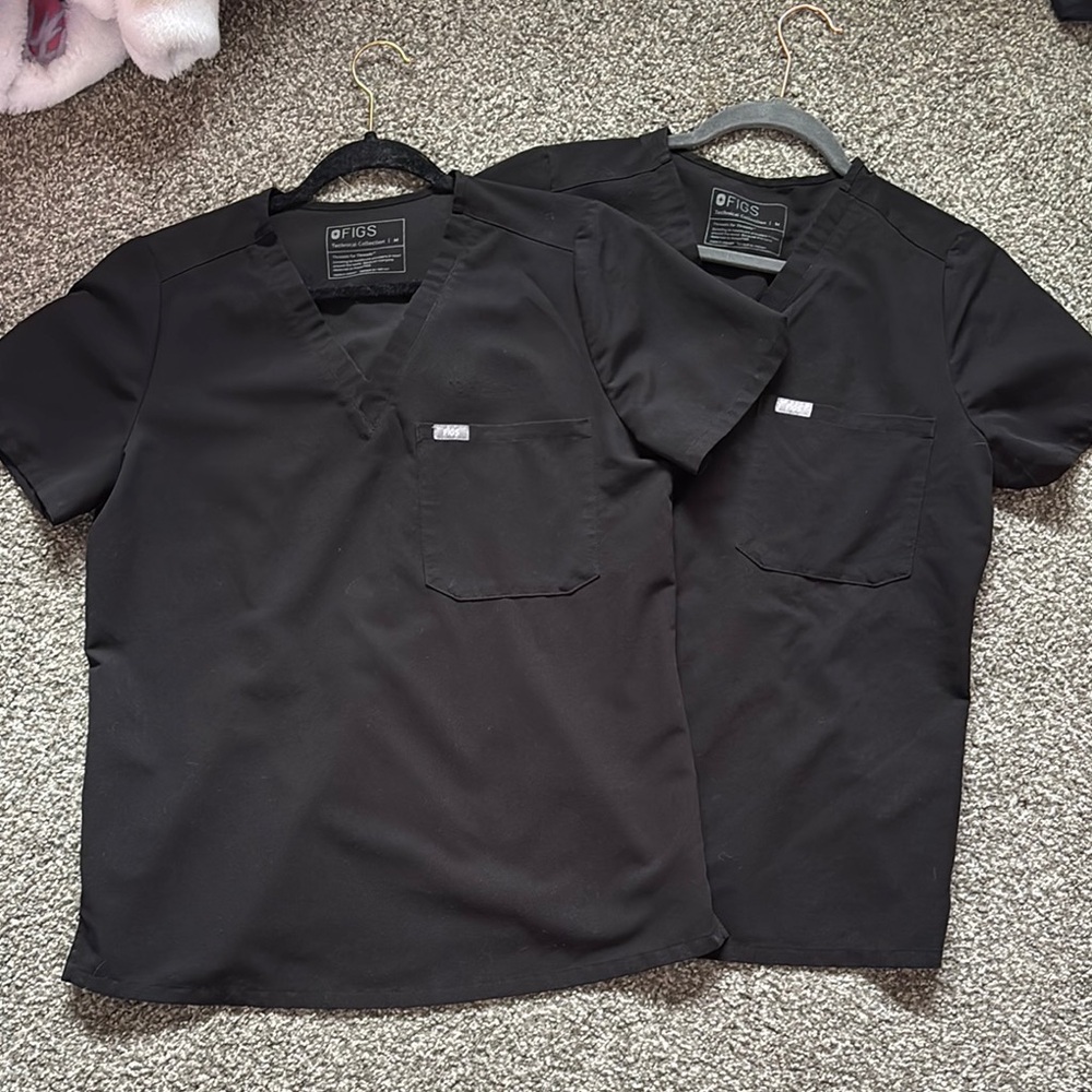 Figs Black Polo Shirt Classic Design